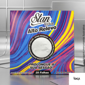 PAPEL ALUMÍNIO STAN HOOKAH ALTO RELEVO – 25 FOLHAS