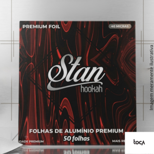 PAPEL ALUMÍNIO STAN HOOKAH LISO - 50 FOLHAS - 40 MICRAS