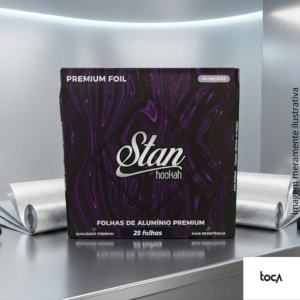 PAPEL ALUMÍNIO STAN HOOKAH LISO - 25 FOLHAS - 40 MICRAS