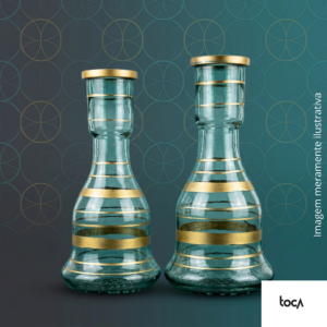 VASO SINO EGIPCIO DOURADO GRANDE - 30CM