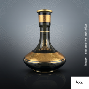 VASO GOLDEN GLASS PREMIUM - FUMÊ COM DOURADO