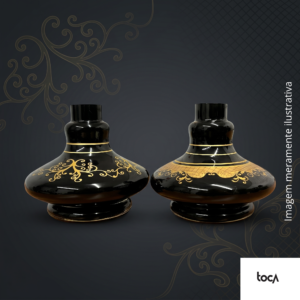 VASO JOY - PEQUENO - PRETO COM DOURADO