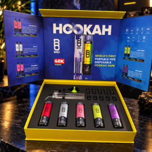 KIT 5 VAPES BRO HOOKAH DTL 40K – WATERMELON, LOVE 66, STRAWBERRY, LEMON MINT + GRAPE MINT