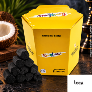 CARVÃO RAINBOW SLIM 1KG – CARVÃO DE COCO PARA NARGUILÉ
