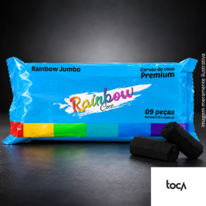 CARVÃO RAINBOW COCO JUMBO 9 UNIDADES – CARVÃO PARA NARGUILÉ